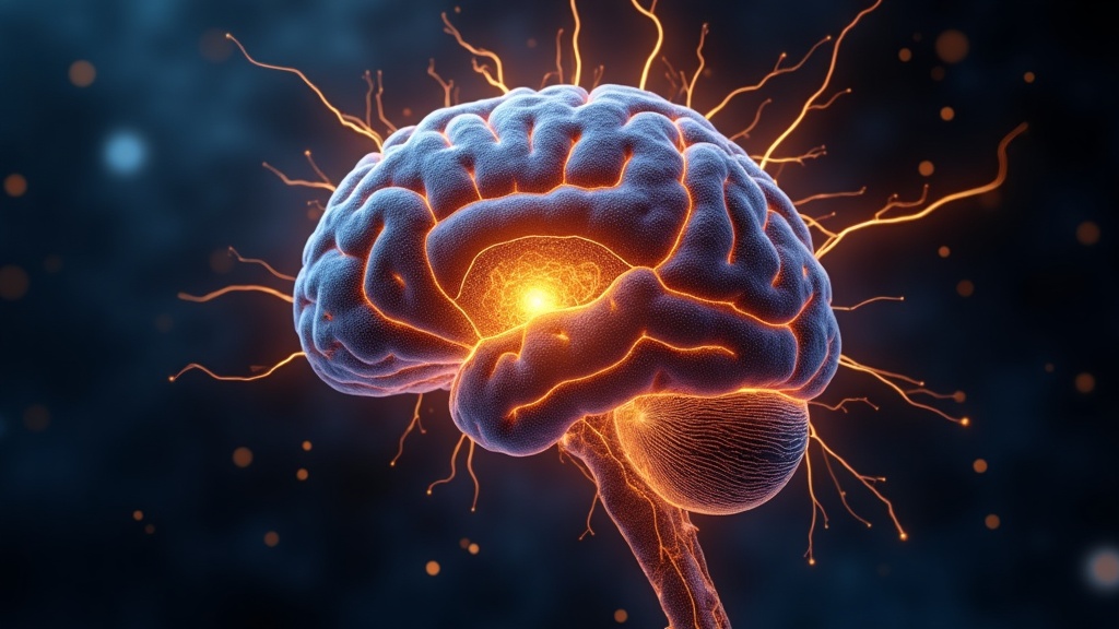 Neuron dark amber glow — psilocybin Parkinson's disease neuroscience disease-modifying